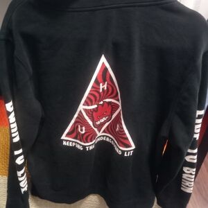 Skater Huf Hoodie Logo On Front Back And Sleeves